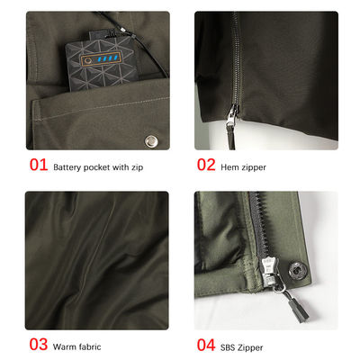 Manches complètes Jackets chauffants rechargeables pour hommes Jacket chauffant électrique