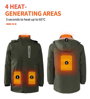 Coupe-neige, coupe-vent, manteau électrique, chaud, polyester, veste de coton chauffée, avec capuchon