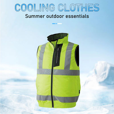 Fan de refroidissement salut Vis Shirts de gilet de fan réfléchissante fluorescente double