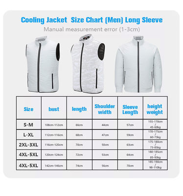Blanc de refroidissement de gilet conditionné par air du gilet XXL XXXL de fan des vêtements de travail 5V