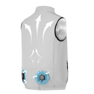 Gilet de refroidissement de fan UV de la SPF 50+ pour la veste de refroidissement blanche à C.A. de dames