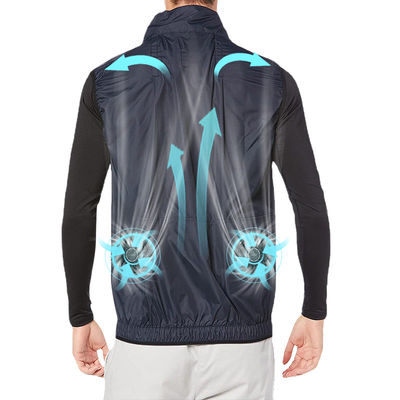 Veste de refroidissement de climatisation de fan noire d'habillement sous le polyester 100% de temps chaud