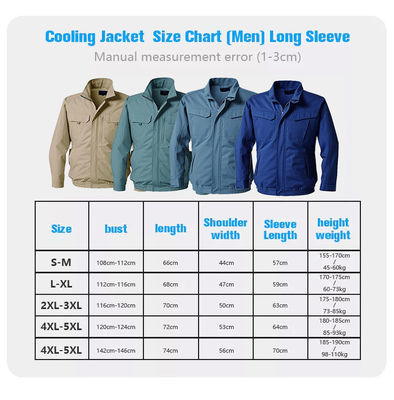 ODM Blue Air a conditionné la veste de refroidissement de batterie des chemises 7.2V avec la fan