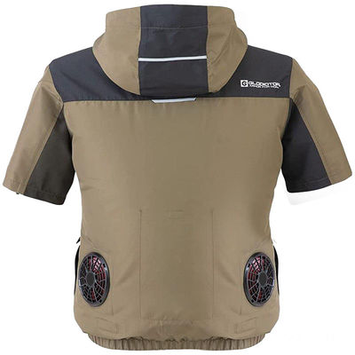 L'air de douille de short d'OEM a conditionné des chemises avec le T-shirt de climatisation de deux fans