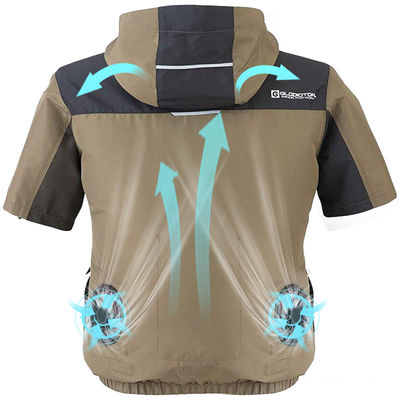 L'air de douille de short d'OEM a conditionné des chemises avec le T-shirt de climatisation de deux fans