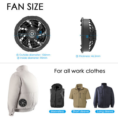 fan de costume de climatisation de la fan 6700mAh de refroidissement à chemise 12V