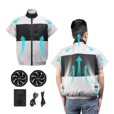 Gray Black Cooling Fan Vest léger S/M/L/XL/XXL/XXXL Optinal avec la batterie 6700mAh
