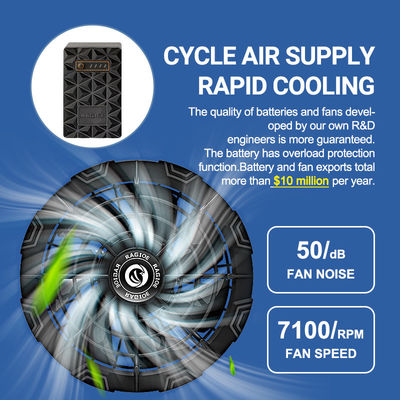 veste de refroidissement par évaporation de ventilateur du gilet 4.56W avec la batterie 6700mAh