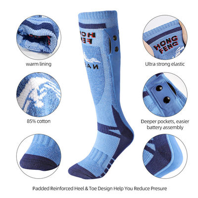 Chaussettes passionnées électriques de batterie de grande capacité 22 heures de temps de chauffage augmentant les chaussettes chaudes