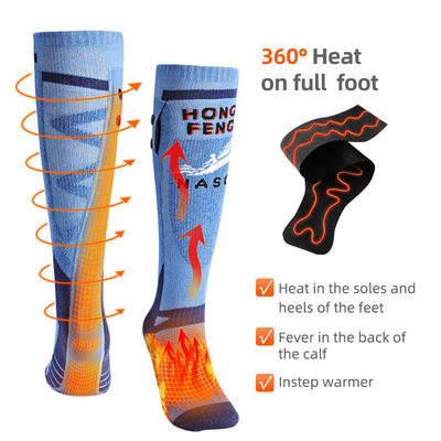 Chaussettes passionnées électriques de batterie de grande capacité 22 heures de temps de chauffage augmentant les chaussettes chaudes