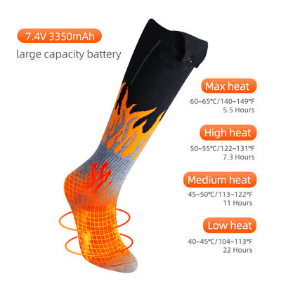 chaussettes passionnées électriques de batterie rechargeable de 7.4V 3350mAh pour la hausse campante de monte extérieure