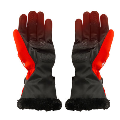 Gants à piles de travail de Lycra de doigt d'écran tactile de gants passionnés électriques rouges de surf des neiges