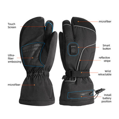 Mitaines 7.2V Ski Mittens passionnées à piles rechargeables de patinage d'hiver de chauffage thermique électrique pour des femmes des hommes