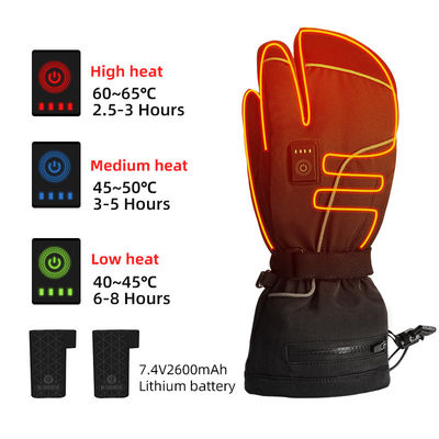 Mitaines 7.2V Ski Mittens passionnées à piles rechargeables de patinage d'hiver de chauffage thermique électrique pour des femmes des hommes