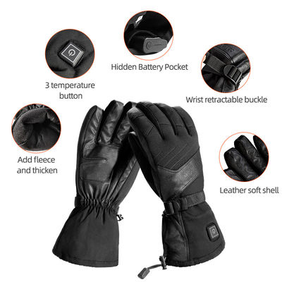 Gants d'hiver chauffés au lithium rechargeables pour la pêche 7,4 V Gants électriques à pile pour le ski