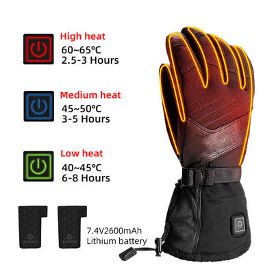 Gants d'hiver chauffés au lithium rechargeables pour la pêche 7,4 V Gants électriques à pile pour le ski