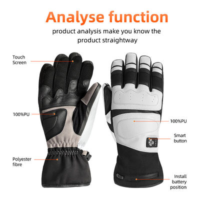 Gants chauffants en silicone anti-dérapant pour le vélo Gants chauffants électriques pour moto pour hommes femmes