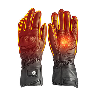 Peau de mouton Noir XXL Gants d'hiver chauffés 7,2 V Gants de ski chauffés par batterie pour hommes Femmes