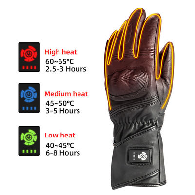 Peau de mouton Noir XXL Gants d'hiver chauffés 7,2 V Gants de ski chauffés par batterie pour hommes Femmes