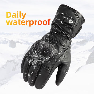 Peau de mouton Noir XXL Gants d'hiver chauffés 7,2 V Gants de ski chauffés par batterie pour hommes Femmes