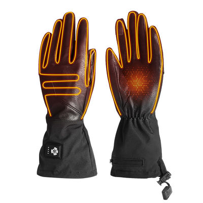 Écran tactile Gants d'hiver chauffés en cuir synthétique à batterie rechargeable Gants de moto
