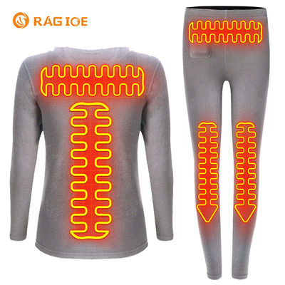 La couche de base de chauffage électrique femelle a chauffé le costume thermique de sous-vêtements pour des sports d'hiver