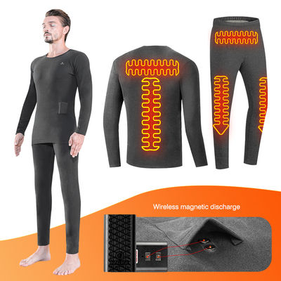 Ensemble de sous-vêtements chauffés par électricité en hiver Tops thermiques en laine Pantalon chauffant le corps