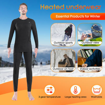 Ensemble de sous-vêtements chauffés par électricité en hiver Tops thermiques en laine Pantalon chauffant le corps