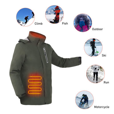 Coupe-neige, coupe-vent, manteau électrique, chaud, polyester, veste de coton chauffée, avec capuchon