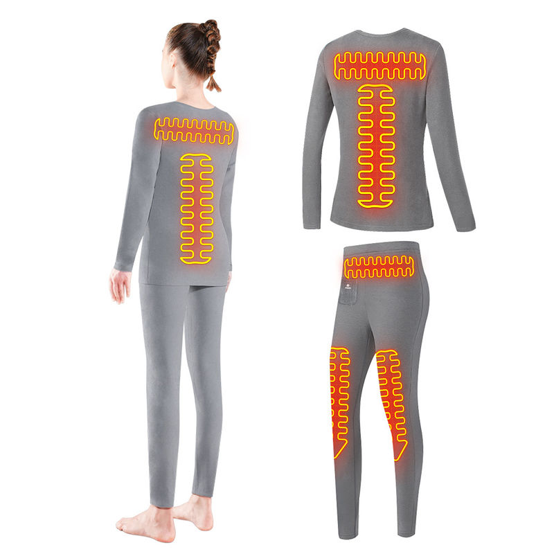 La couche de base de chauffage électrique femelle a chauffé le costume thermique de sous-vêtements pour des sports d'hiver